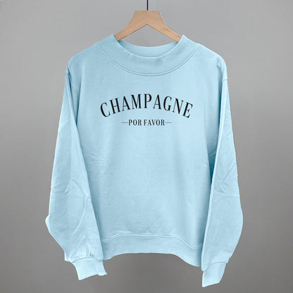 Champagne Por Favor Funny Oversized French Terry Mockneck Sweatshirt in Nantucket Breeze – Ivy + Cloth