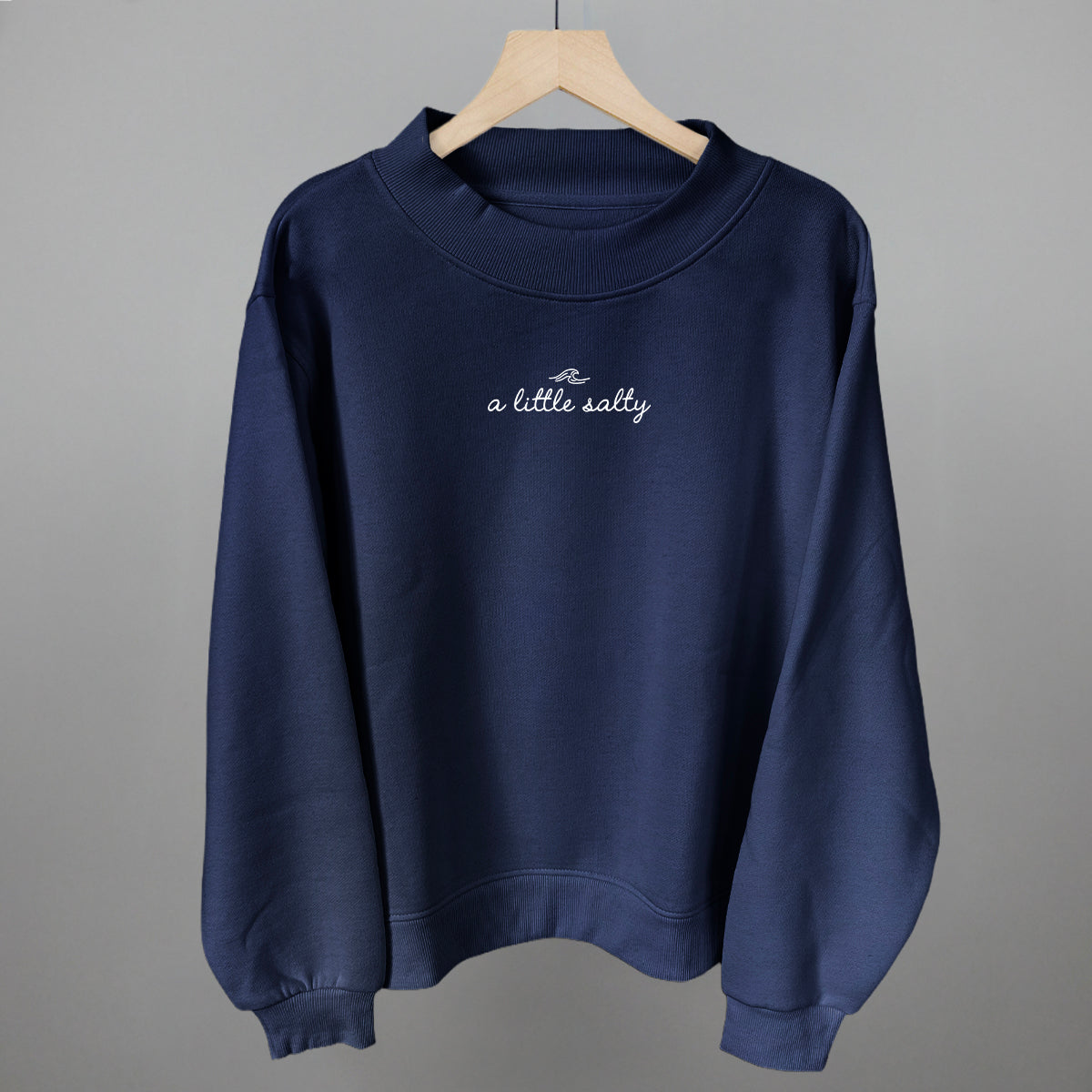 A Little Salty Wave Beach graphic top in Navy