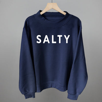 Salty Beach graphic top in Navy