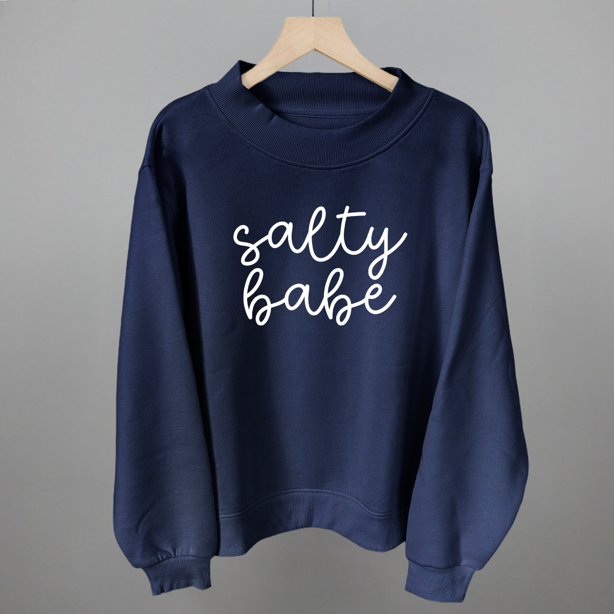 Salty Babe Beach graphic top in Navy