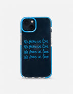 Elevated Faith Christian iPhone Case with 'No Fear in Love' Design in Blue Text