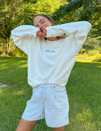 Elevated Faith Christian Crewneck Sweatshirt in White with Inspirational Text for Comfortable Casual Wear