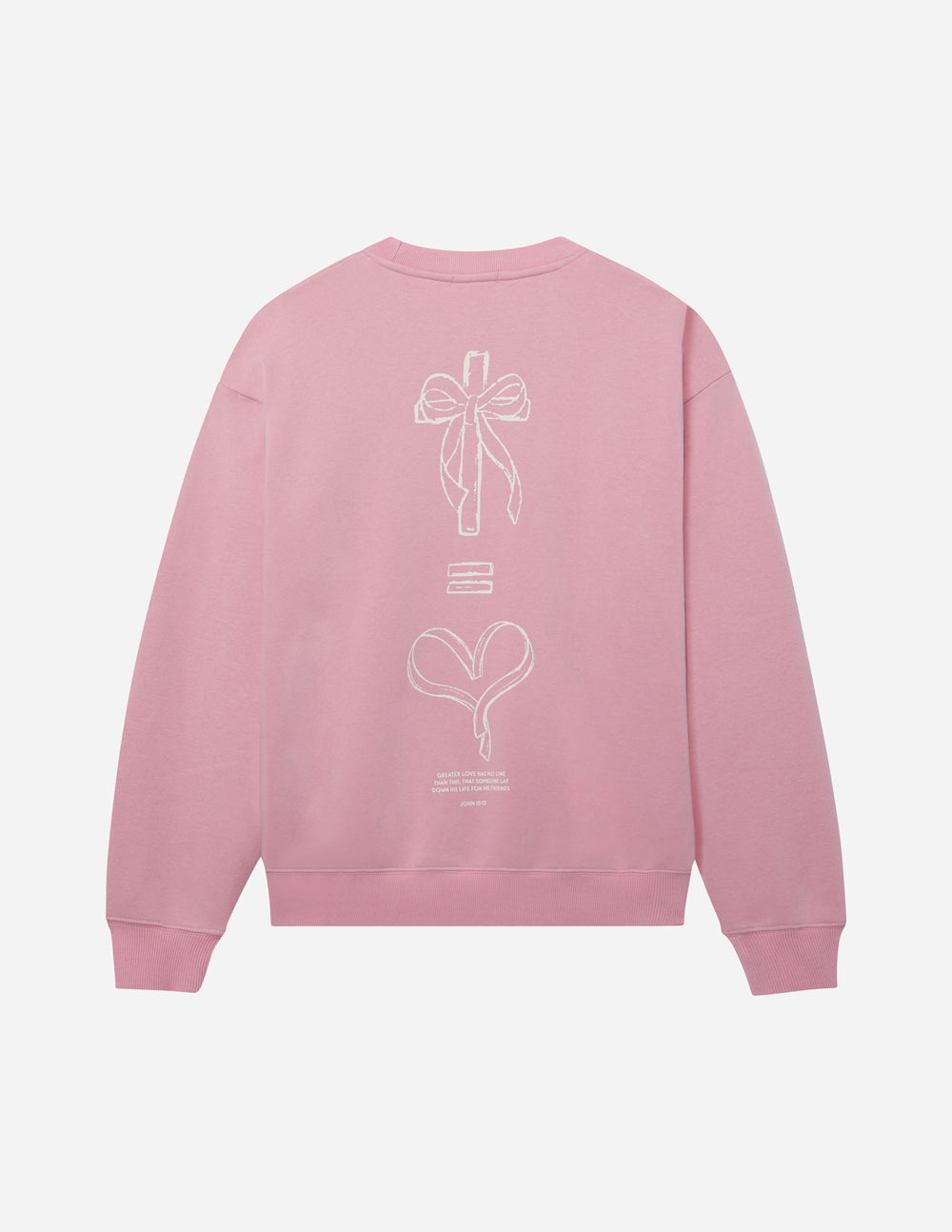 Elevated Faith Christian Crewneck Sweatshirt in Pink with Unique Graphic Designs on the Back