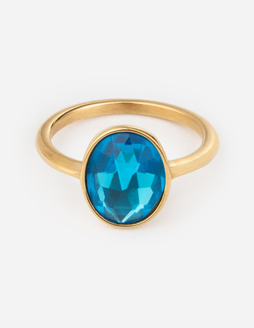 Gold Ring with Blue Gemstone, perfect piece of Christian Jewelry for everyday wear