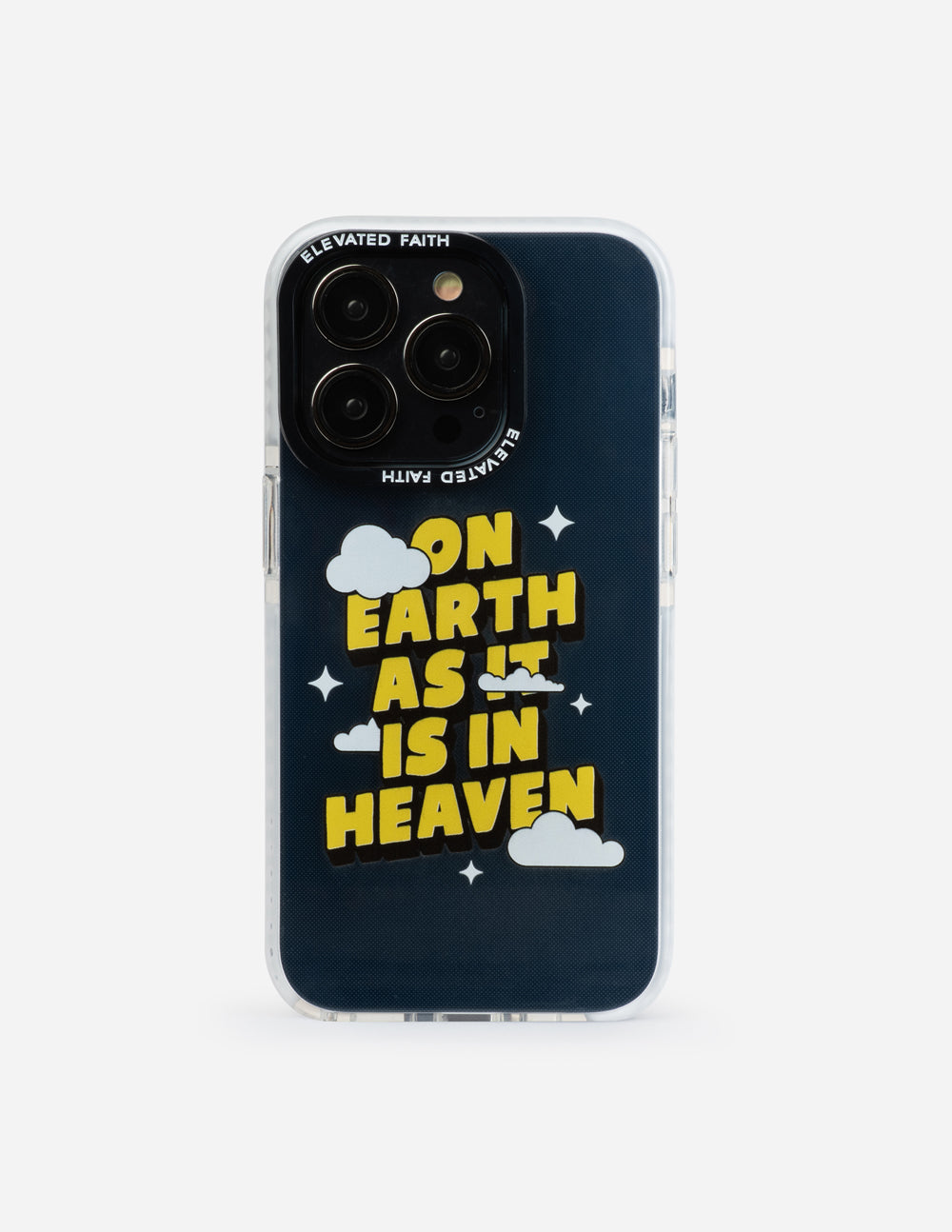 Christian iPhone Case by Elevated Faith featuring colorful text and cloud graphics