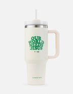 Elevated Faith Tumbler with 'Our World Needs Jesus' Design, Perfect Christian Gifts for Daily Inspiration