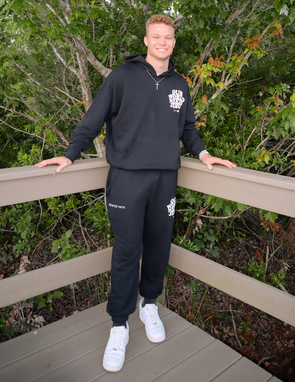 Elevated Faith Black Sweatpants designed for comfort in stylish Christian Apparel