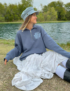 Elevated Faith Christian Jacket in Blue with Graphic Design for Casual Outdoor Wear