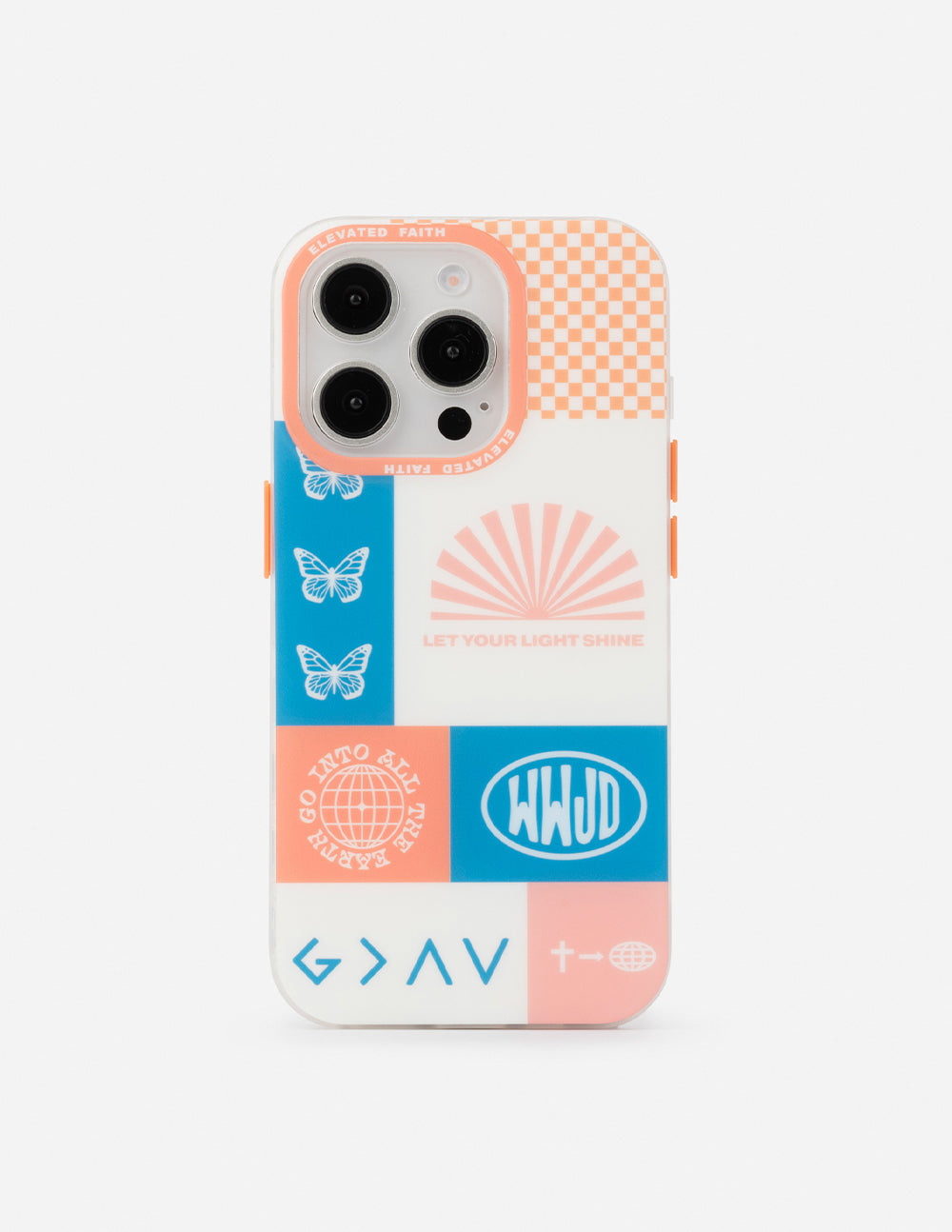 Elevated Faith Christian iPhone Case with Colorful Graphic Design and Inspirational Quotes
