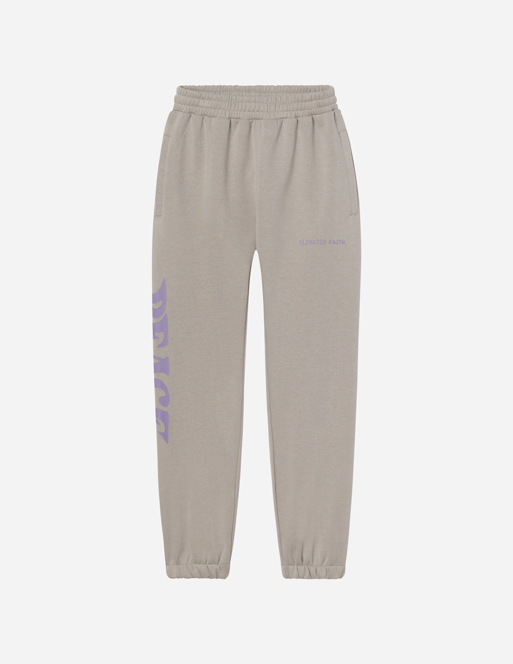 Elevated Faith Sweatpants in Light Beige with Graphic Print, perfect for Christian Apparel enthusiasts