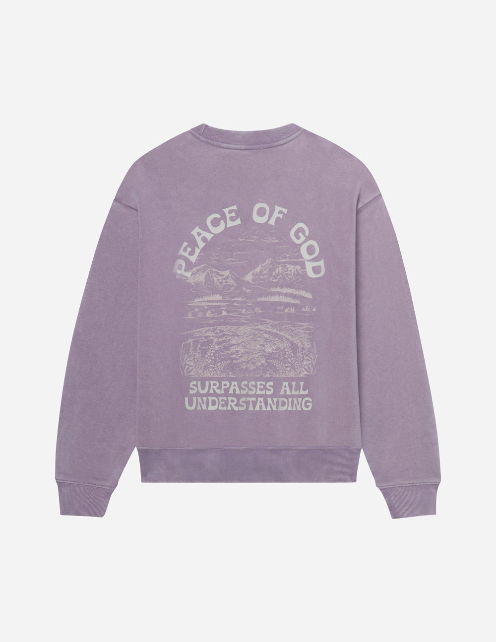 Elevated Faith Christian Crewneck Sweatshirt in lavender with inspirational graphic design