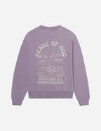 Elevated Faith Christian Crewneck Sweatshirt in lavender with inspirational graphic design