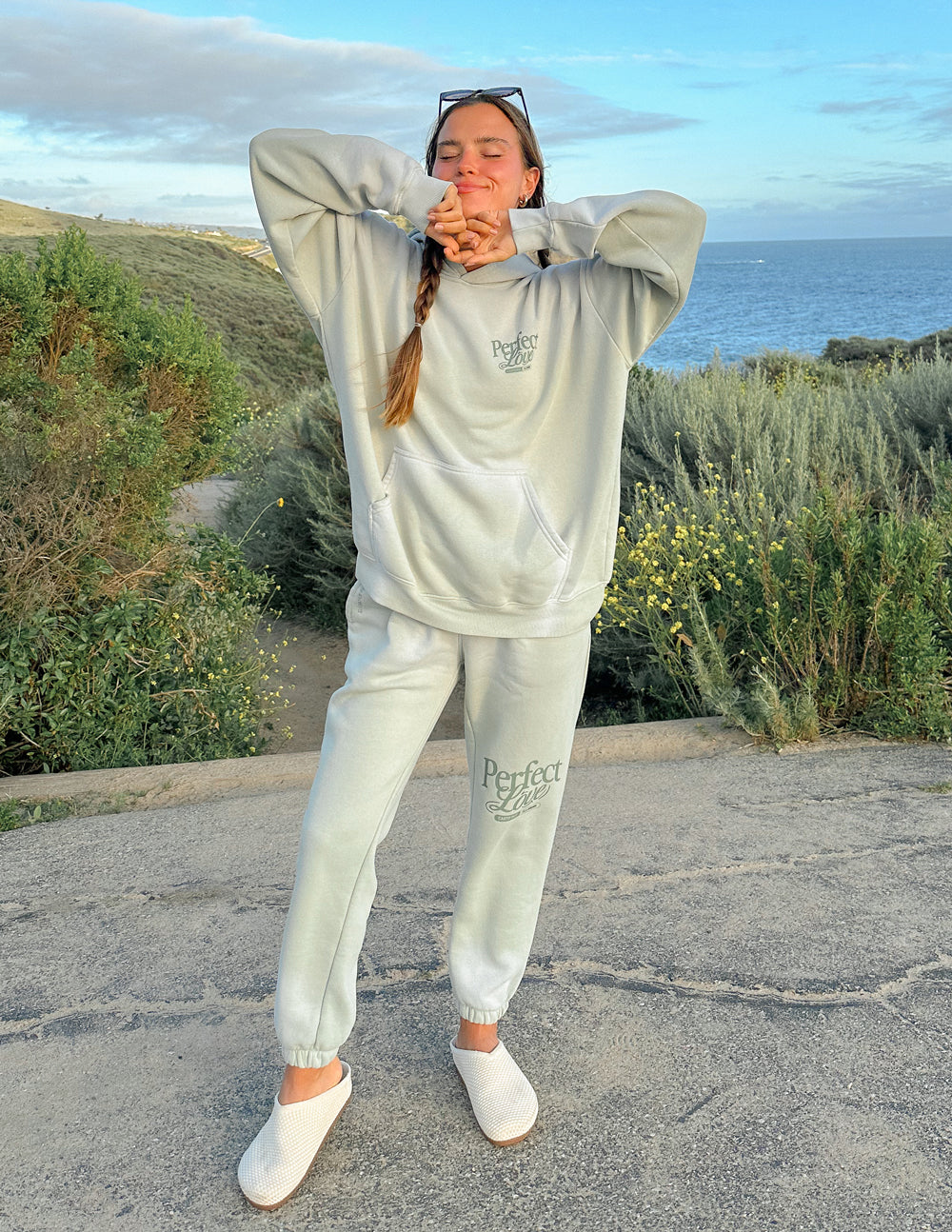 Elevated Faith sweatpants in light gray, stylish Christian Apparel for comfort and faith-inspired fashion