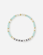 Elevated Faith Christian Jewelry Bracelet featuring a 'PROMISE' bead and mint green accents