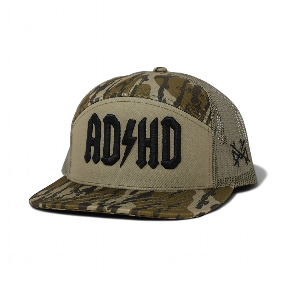 ADHD Funny Embroidered Snapback Hat in 7 Panel Bottomland/Loden – Ivy + Cloth