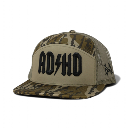 ADHD Funny Embroidered Snapback Hat in 7 Panel Bottomland/Loden – Ivy + Cloth
