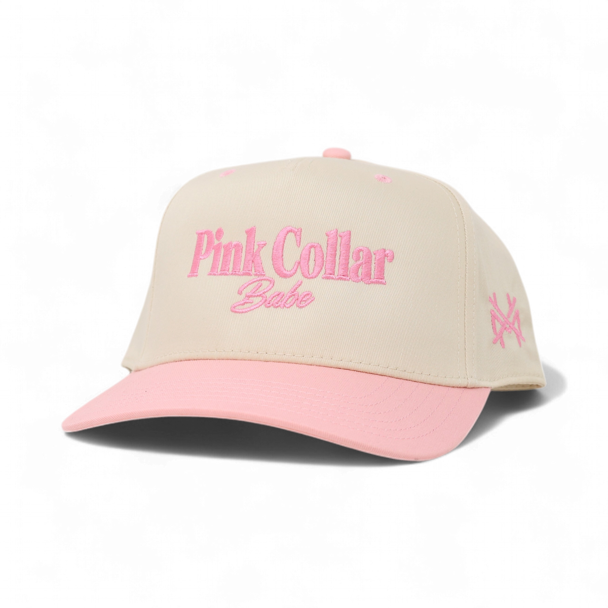 Pink Collar Babe Funny Embroidered Snapback Hat in Retro Pink/Natural – Ivy + Cloth