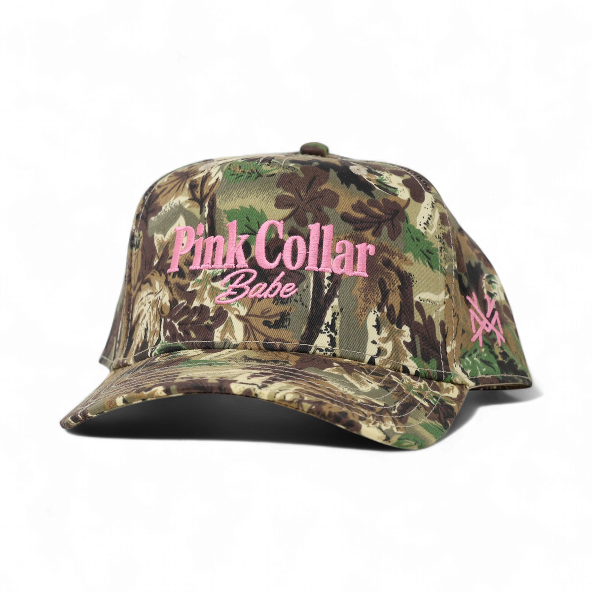 Pink Collar Babe Funny Embroidered Snapback Hat in Retro Leaf Camo – Ivy + Cloth