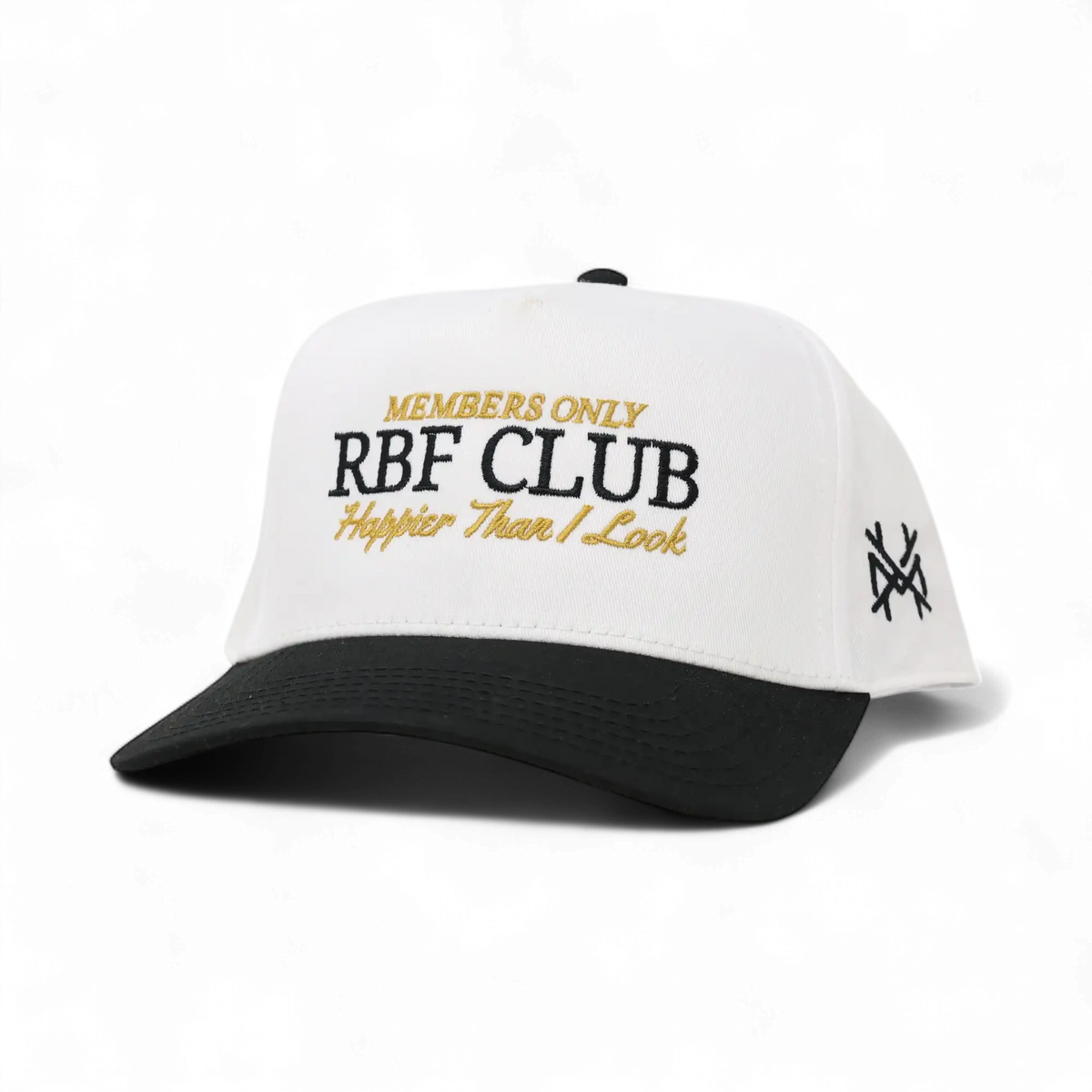 RBF Club Funny Embroidered Snapback Hat in Retro Black/White – Ivy + Cloth