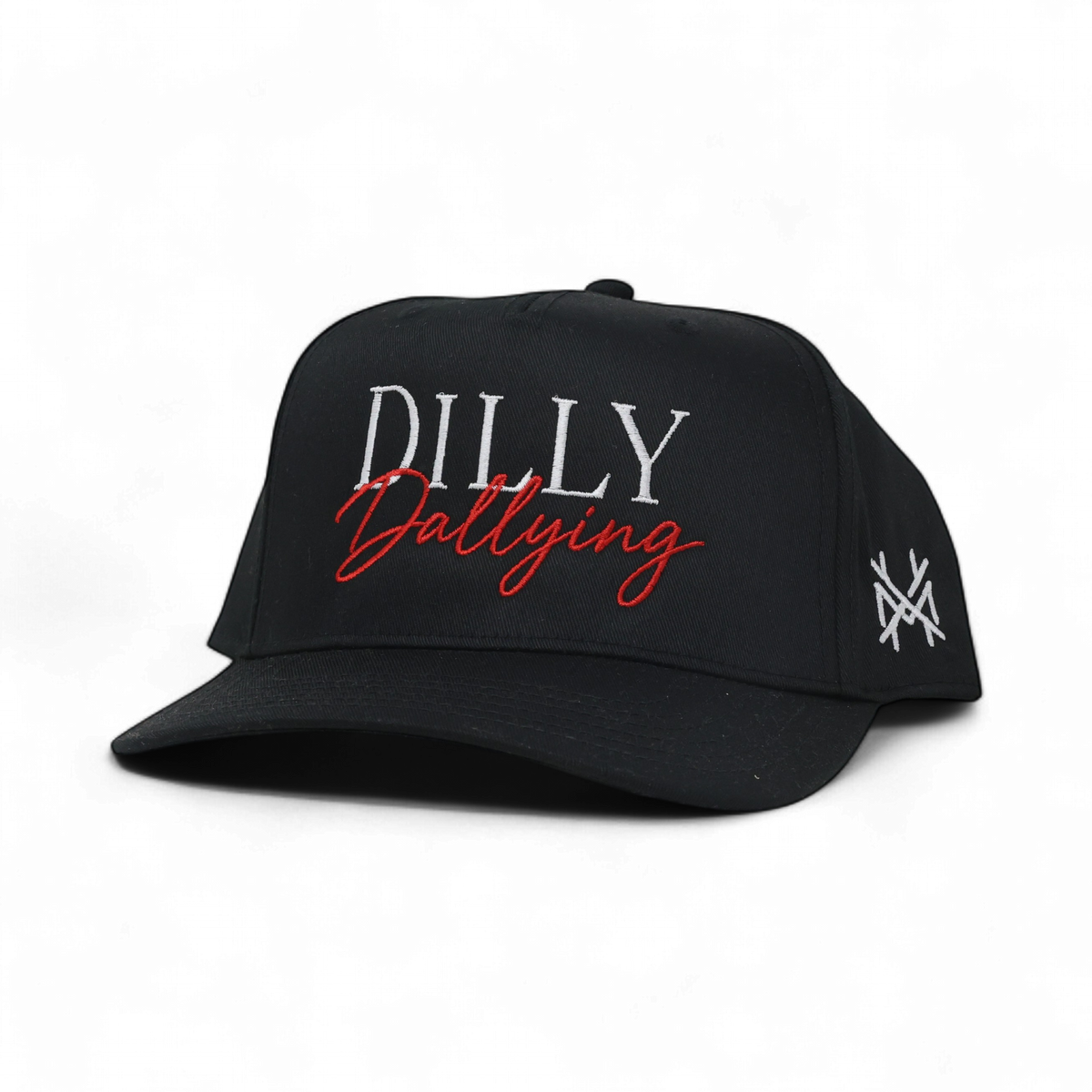 Dilly Dallying Funny Embroidered Snapback Hat in Retro Black – Ivy + Cloth