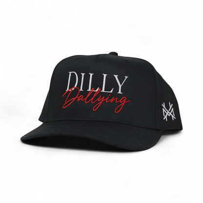 Dilly Dallying Funny Embroidered Snapback Hat in Retro Black – Ivy + Cloth