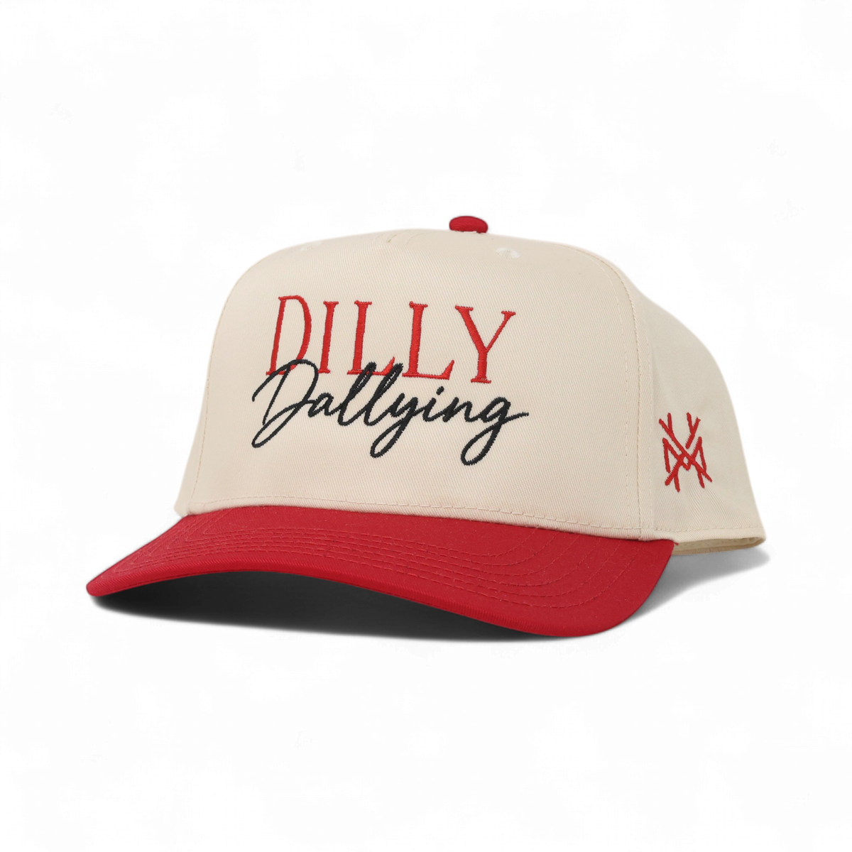 Dilly Dallying Funny Embroidered Snapback Hat in Retro Red/Natural – Ivy + Cloth