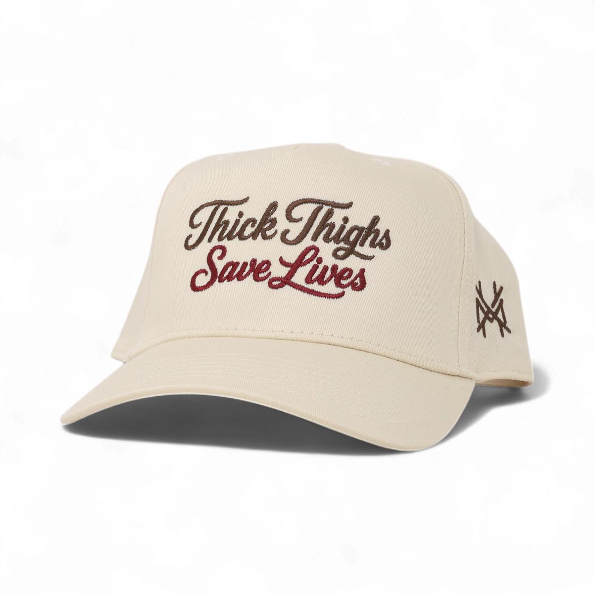 Thick Thighs Save Lives Funny Embroidered Snapback Hat in Retro Natural – Ivy + Cloth