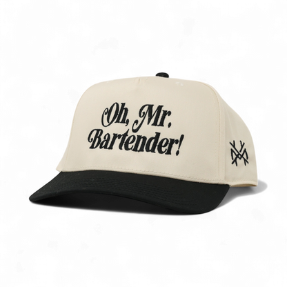 Mr. Bartender Funny Embroidered Trucker Hat in Retro Black/Natural – Ivy + Cloth
