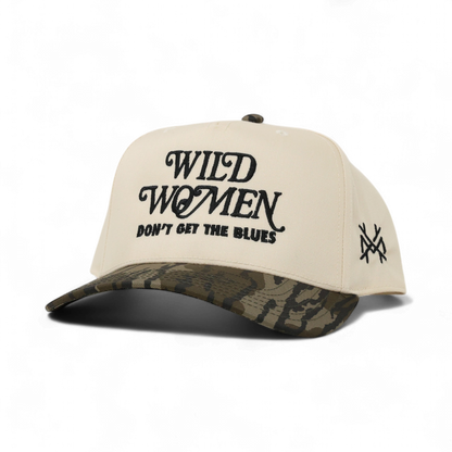 Wild Women Funny Embroidered Trucker Hat in Retro Mossy Oak Bottomland/Natural – Ivy + Cloth
