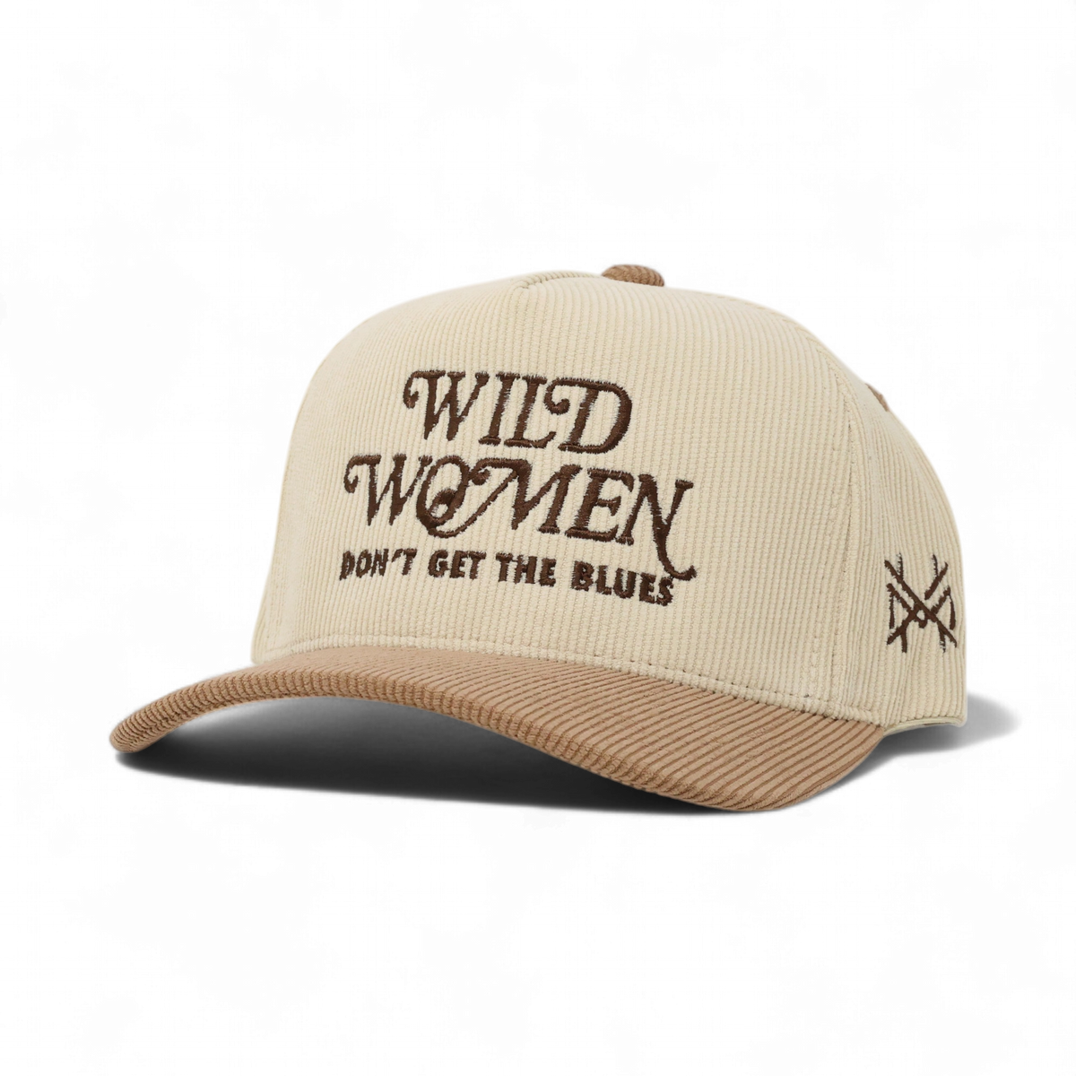 Wild Women Funny Embroidered Trucker Hat in Retro Corduroy Camel/Nat – Ivy + Cloth