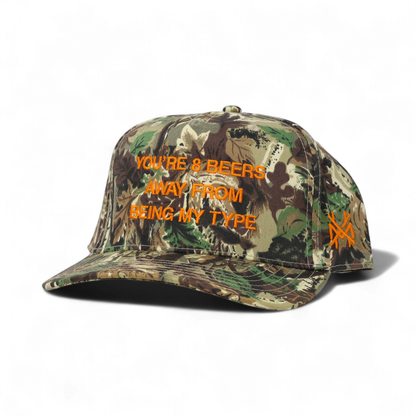 8 Beers Funny Embroidered Trucker Hat in Retro Leaf Camo – Ivy + Cloth