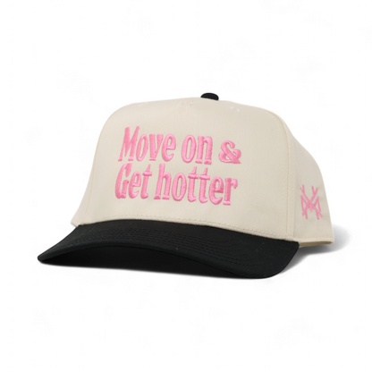 Move On Get Hotter Funny Embroidered Trucker Hat in Retro Black/Natural – Ivy + Cloth