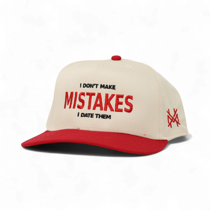 I Don't Make Mistakes I Date Them Funny Embroidered Trucker Hat in Retro Red/Natural – Ivy + Cloth