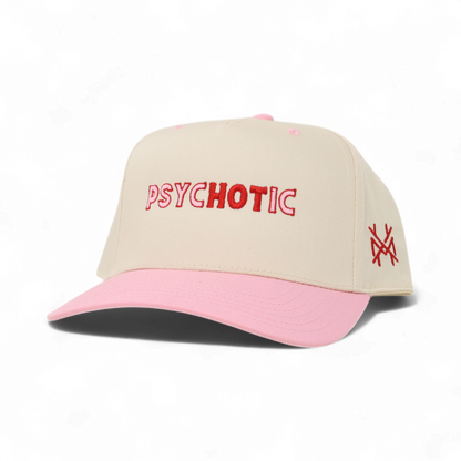 PsycHOTic Funny Embroidered Trucker Hat in Retro Pink/Natural – Ivy + Cloth