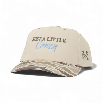 Just A Lil Crazy Funny Embroidered Trucker Hat in Retro Field Camo/Natural – Ivy + Cloth