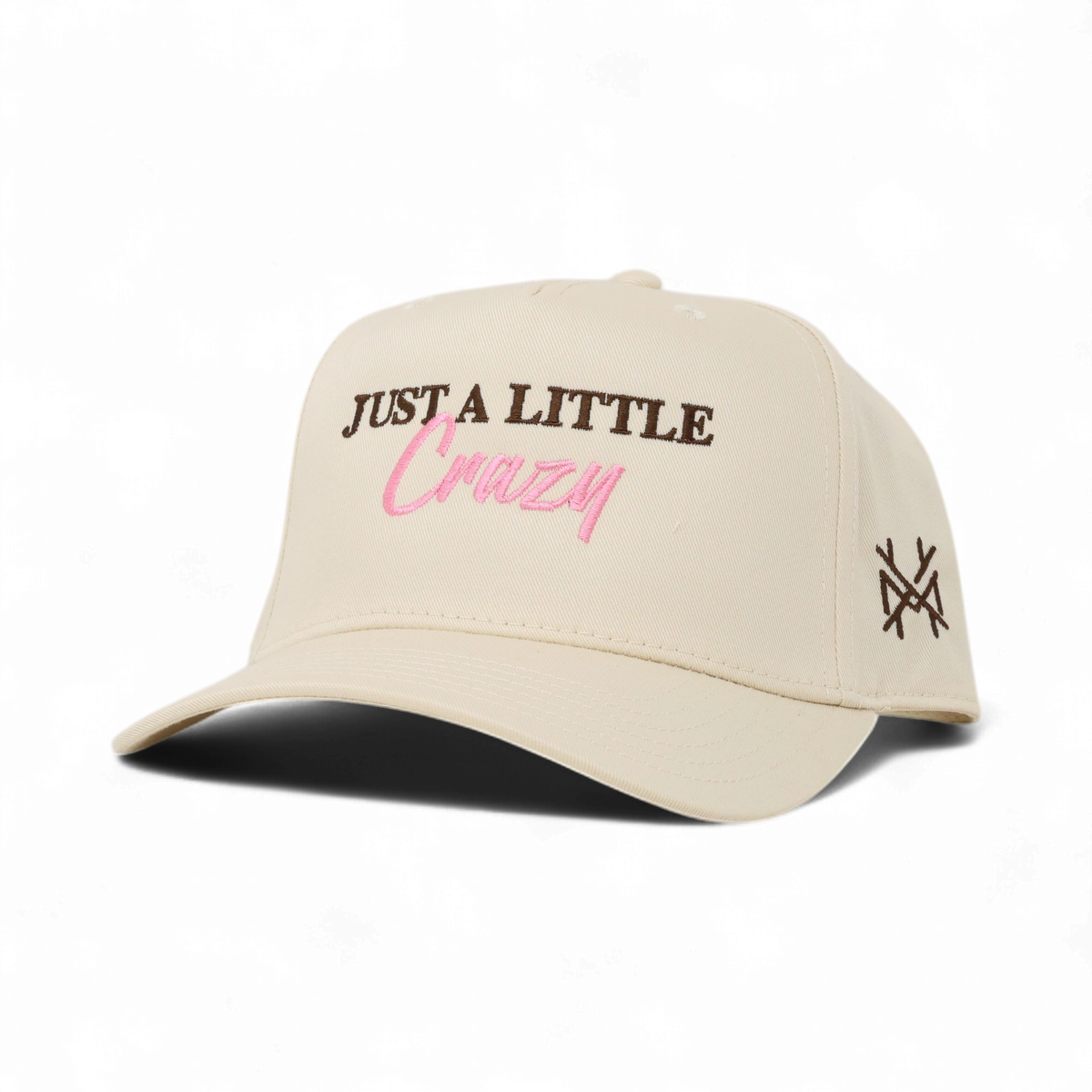 Just A Lil Crazy Funny Embroidered Trucker Hat in Retro Natural – Ivy + Cloth