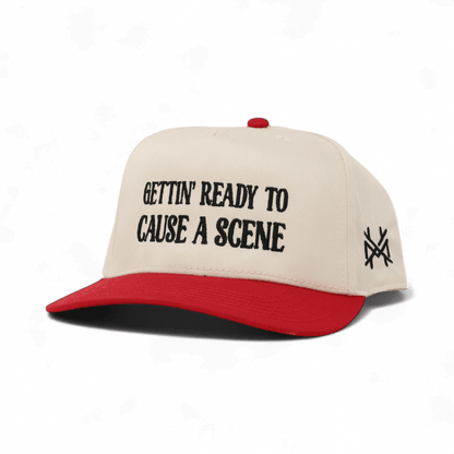 Cause A Scene Funny Embroidered Trucker Hat in Retro Red/Natural – Ivy + Cloth