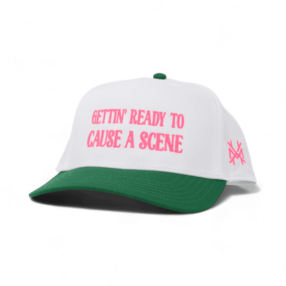 Cause A Scene Funny Embroidered Trucker Hat in Retro Kelly Green/White – Ivy + Cloth