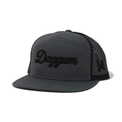 Daggum Funny Embroidered Trucker Hat in 7 Panel Charcoal/Black – Ivy + Cloth
