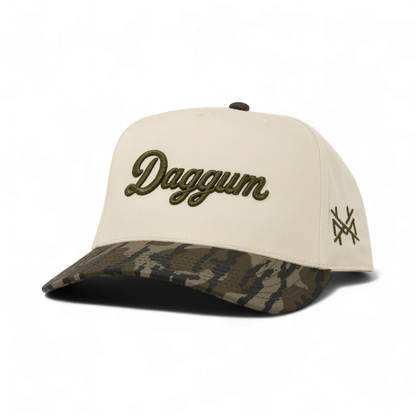 Daggum Funny Embroidered Trucker Hat in Retro Mossy Oak Bottomland/Natural – Ivy + Cloth