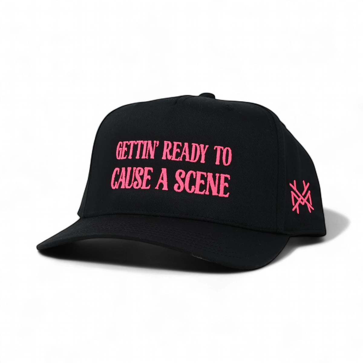 Cause A Scene Funny Embroidered Trucker Hat in Retro Black – Ivy + Cloth