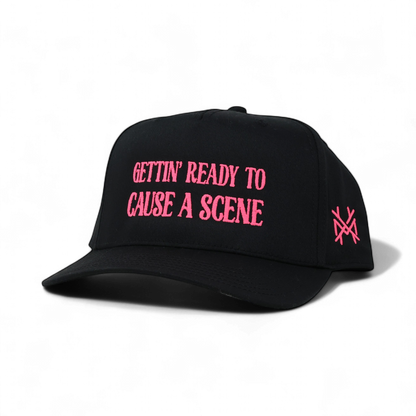 Cause A Scene Funny Embroidered Trucker Hat in Retro Black – Ivy + Cloth