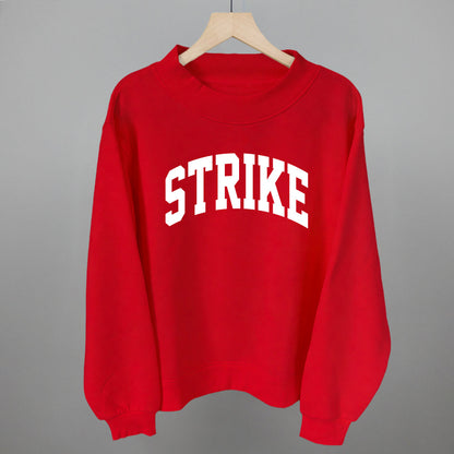 Strike Arch Funny Oversized Fleece Mockneck Sweatshirt in Red – Ivy + Cloth
