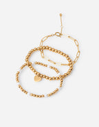 Elegant Christian Jewelry Bracelet set featuring gold beads and a heart charm for stylish faith expression