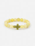 Elevated Faith Christian Jewelry Bracelet featuring yellow stones and a green cross charm