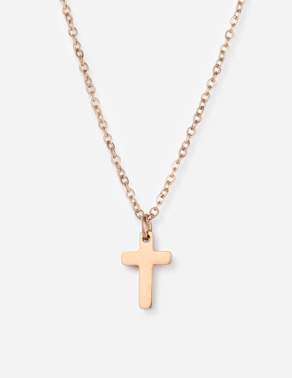 Elegant Elevated Faith Cross Necklace in Rose Gold, a stunning piece of Christian Jewelry