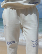 Elevated Faith White Sweatpants with Inspirational Text for Comfortable Christian Apparel