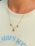 Gold Elevated Faith Necklace featuring hearts and a cross, perfect for Christian Jewelry enthusiasts