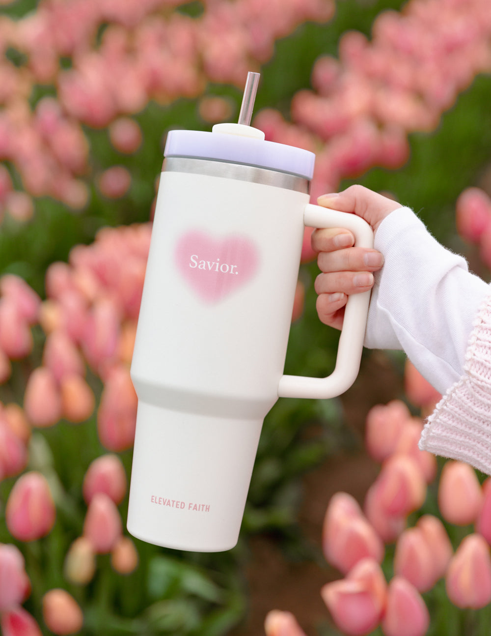 Elevated Faith Tumbler with Savior design, a perfect choice for Christian Gifts