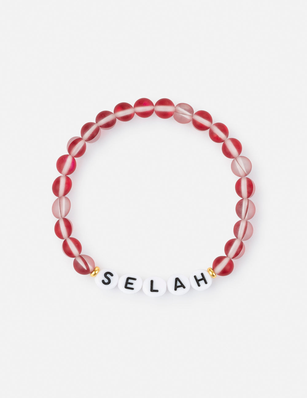 Elevated Faith Christian Jewelry Bracelet with red beads featuring the word SELAH in white letters